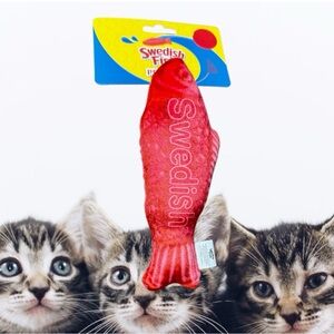 Swedish fish candy cat kitten 7” toy plush catnip new